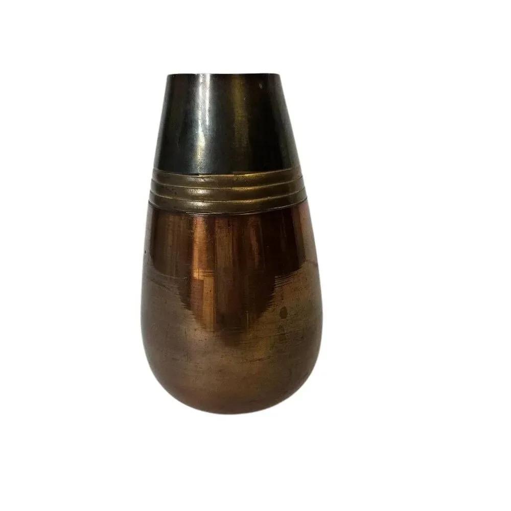 Vintage tri- tone vase. Copper body with a brass & silver plated section.